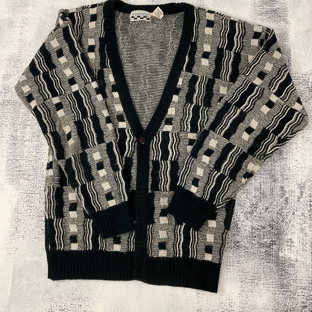 PATCHWORK CARDIGAN MEDIUM VERY 80s 90s - Picture 4 of 6
